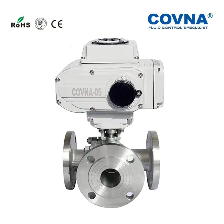 Motorized Flange 3 Way Ball Valve