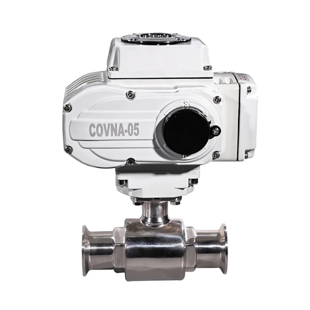 COVNA three-clamp sanitary food-grade electric ball valve
