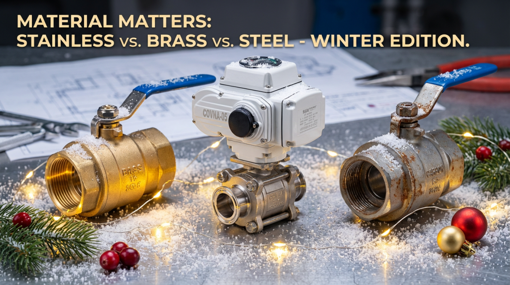 Ball valve maintenance checklist with Thanksgiving-themed industrial setting