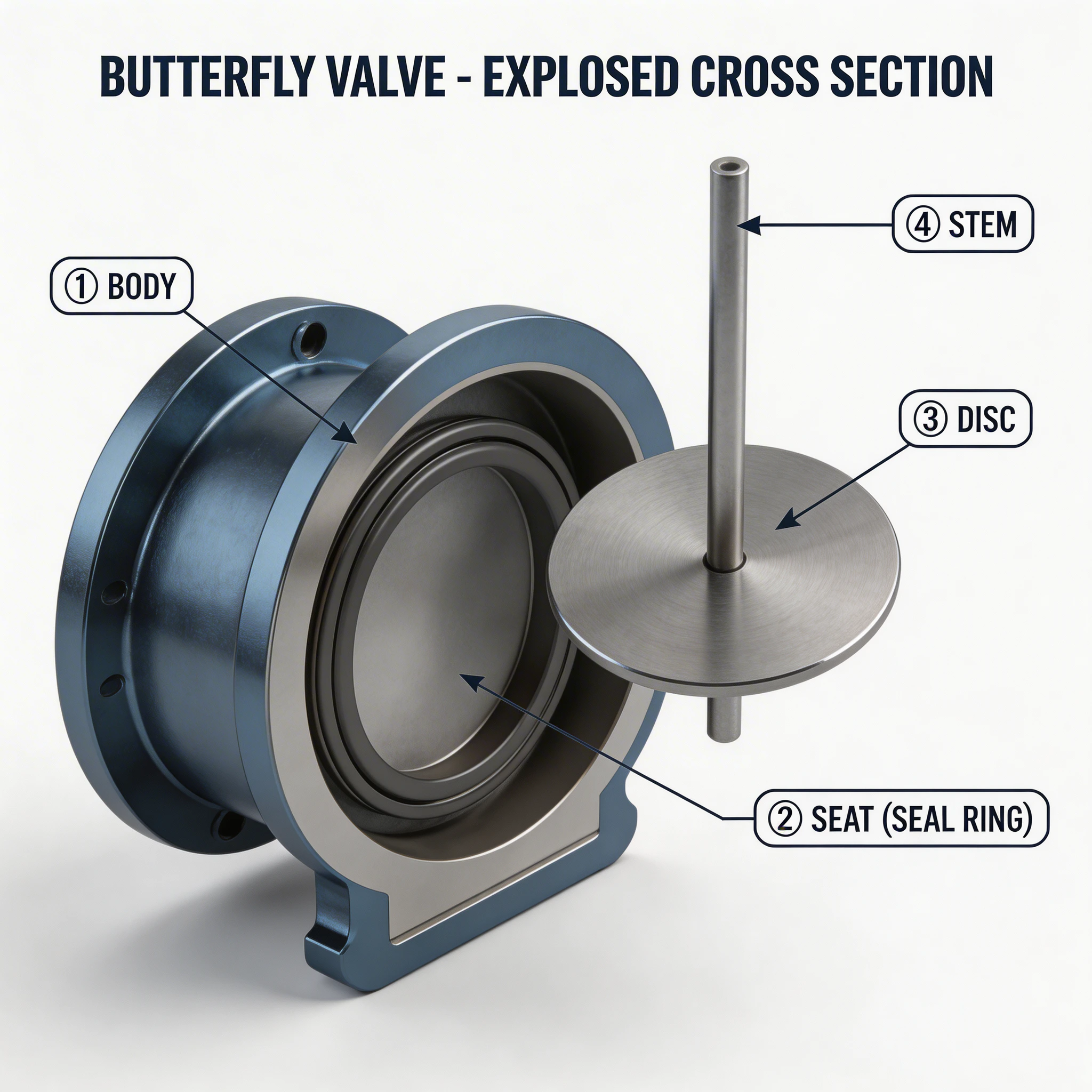 Butterfly Valve Cross Section - COVNA Valve