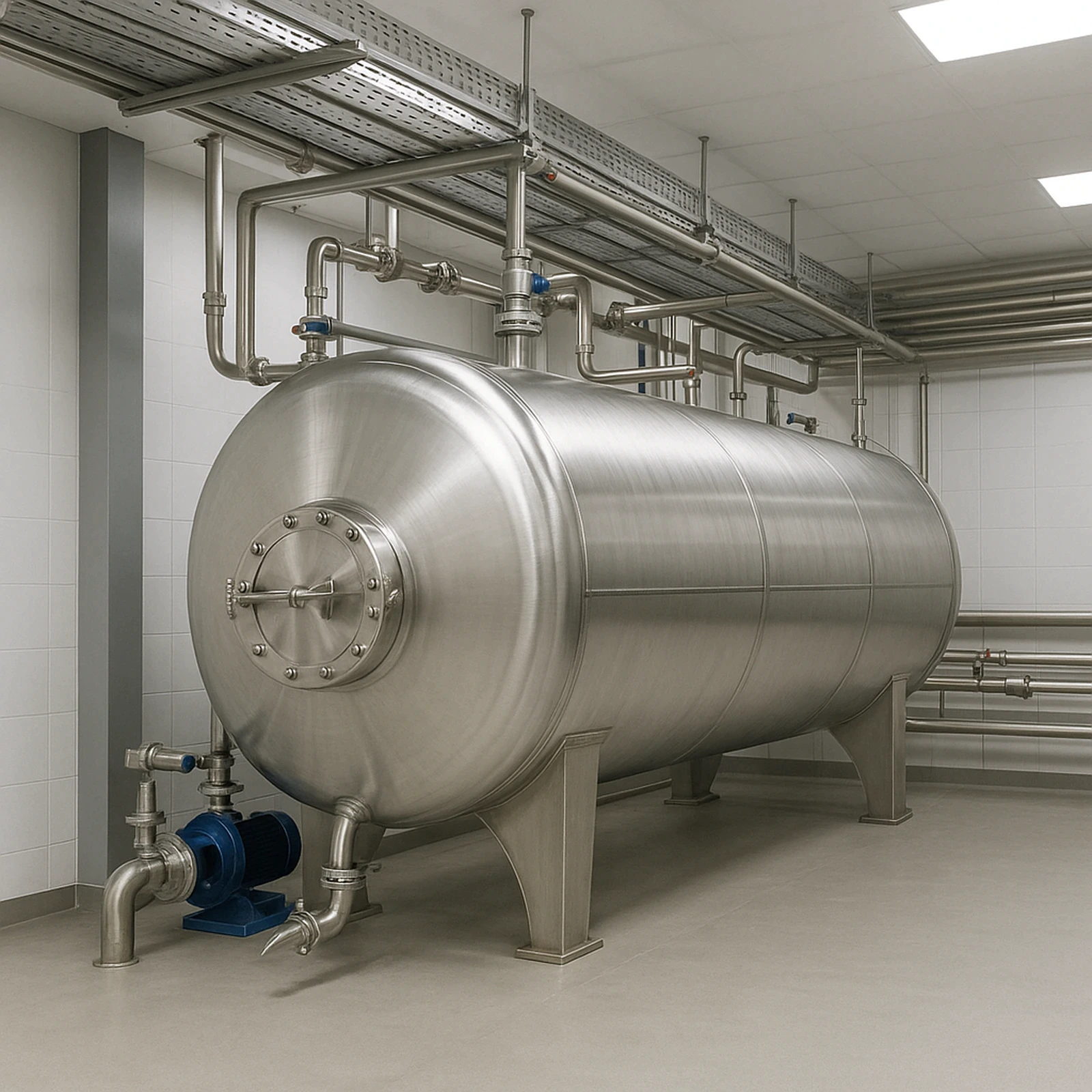 You are currently viewing Beverage Factory Case — 10000L Horizontal Insulated Stainless Steel Buffer Tank